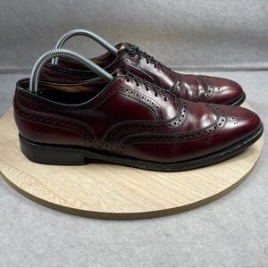 Allen Edmonds McAllister Men's 9.5 A Burgundy Leather Wingtip Oxford Shoes